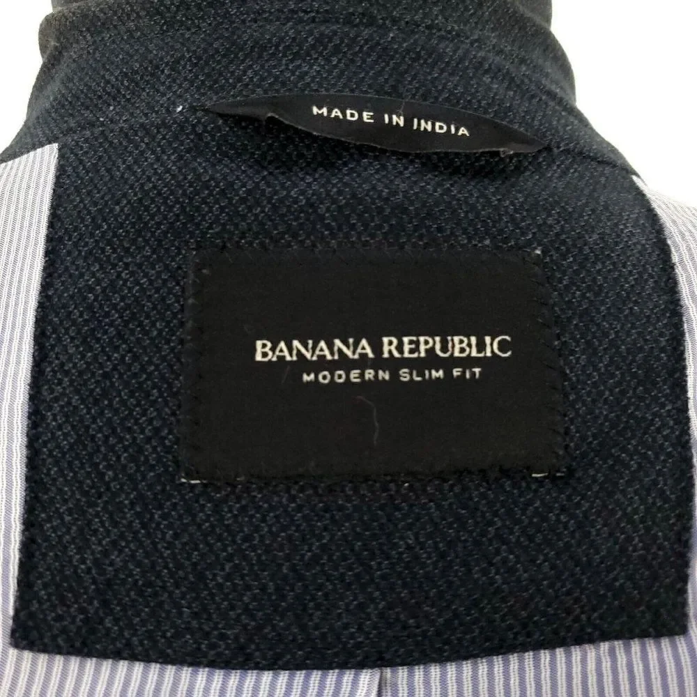 Banana Republic Cotton 2 Button‎ Blazer 42S Blue Surgical Button